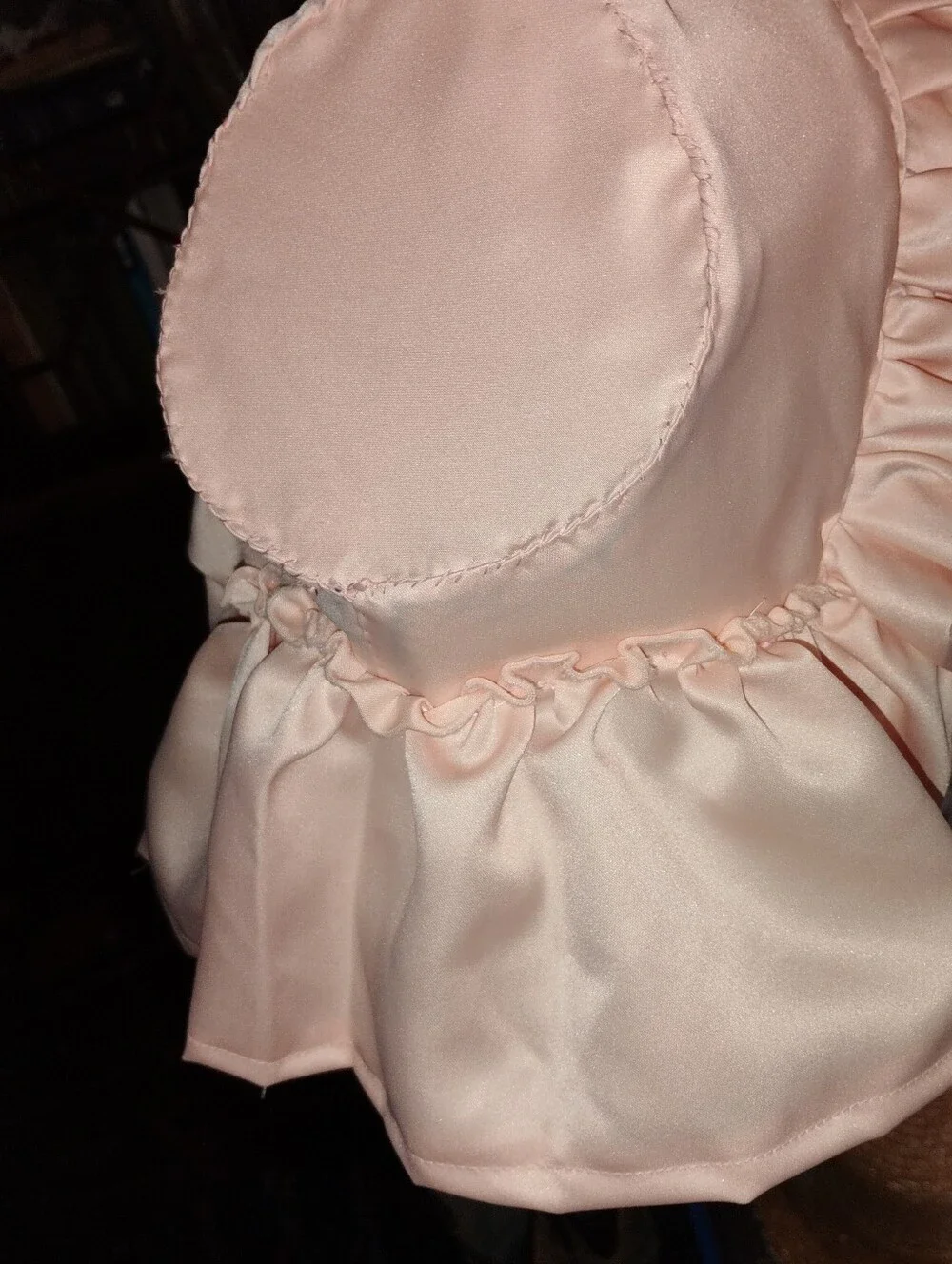 Peach Satin Spoon Bonnet